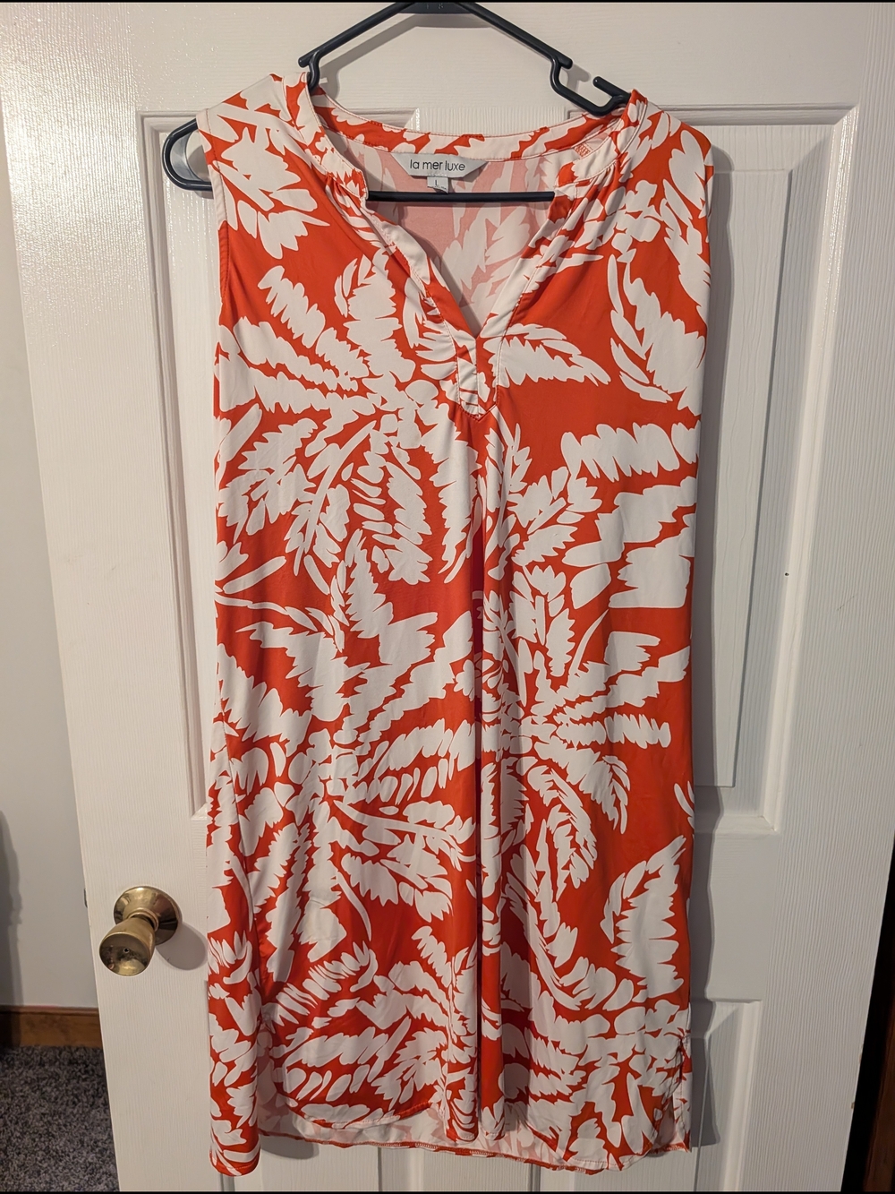 la mer luxe Orange & White Midi Dress
